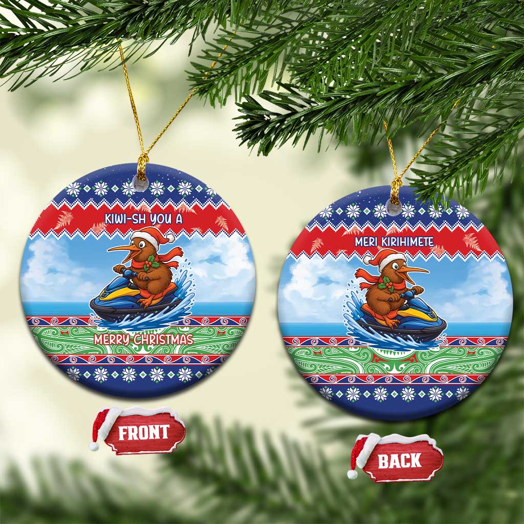 New Zealand Christmas Ceramic Ornament Funny Jet Ride Kiwi Xmas - Aussie Hoodie