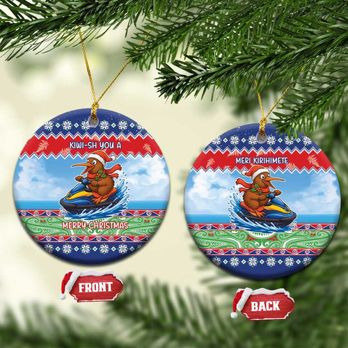 New Zealand Christmas Ceramic Ornament Funny Jet Ride Kiwi Xmas - Aussie Hoodie