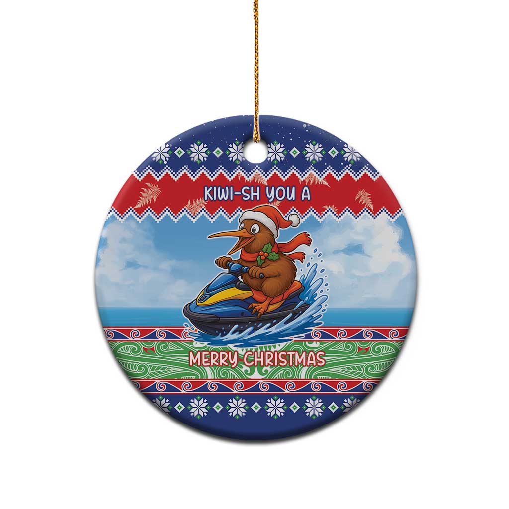 New Zealand Christmas Ceramic Ornament Funny Jet Ride Kiwi Xmas - Aussie Hoodie