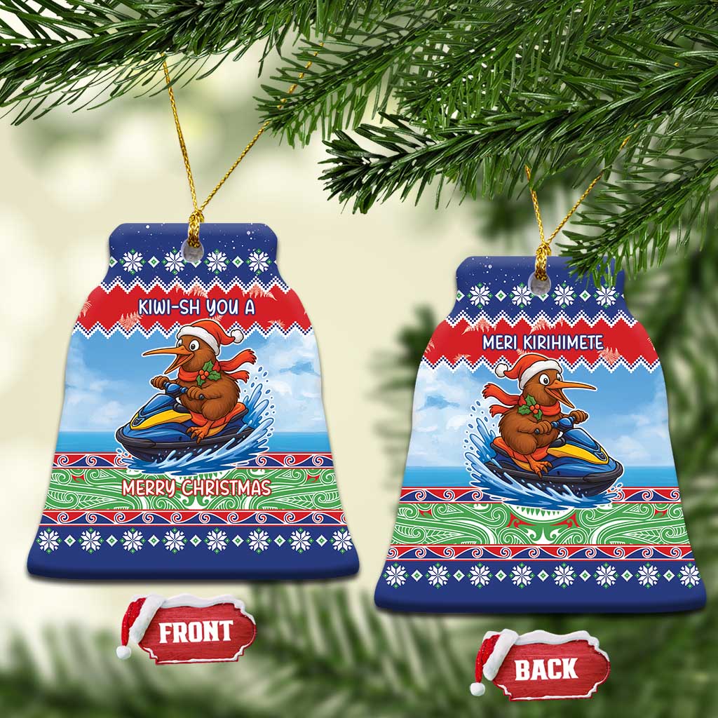 New Zealand Christmas Ceramic Ornament Funny Jet Ride Kiwi Xmas - Aussie Hoodie