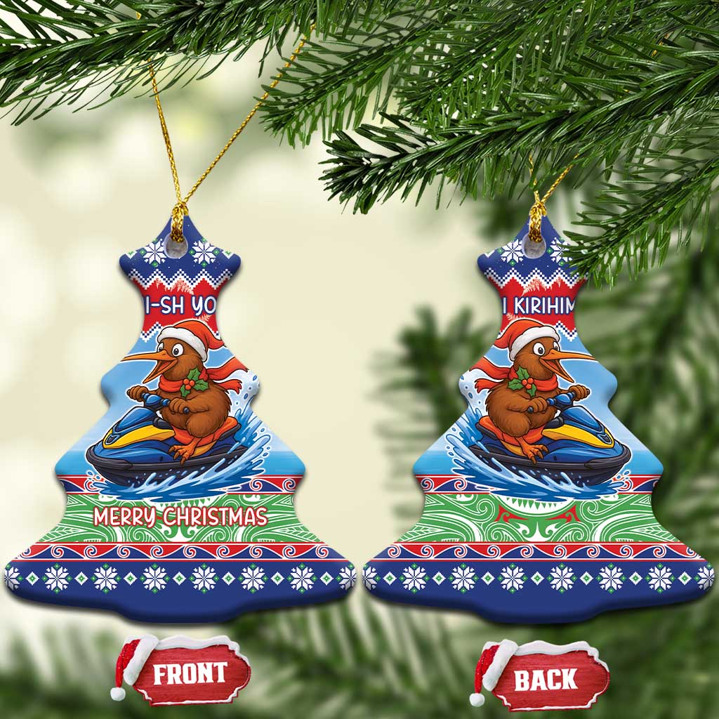 New Zealand Christmas Ceramic Ornament Funny Jet Ride Kiwi Xmas - Aussie Hoodie