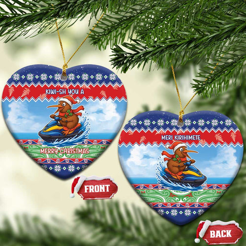 New Zealand Christmas Ceramic Ornament Funny Jet Ride Kiwi Xmas - Aussie Hoodie