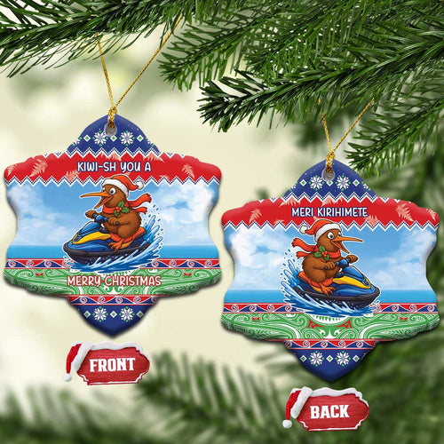 New Zealand Christmas Ceramic Ornament Funny Jet Ride Kiwi Xmas - Aussie Hoodie
