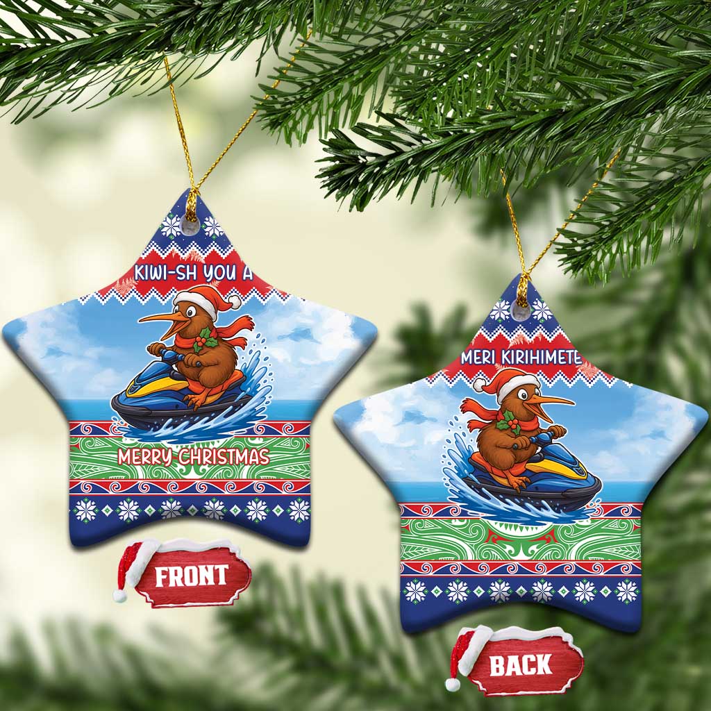 New Zealand Christmas Ceramic Ornament Funny Jet Ride Kiwi Xmas - Aussie Hoodie