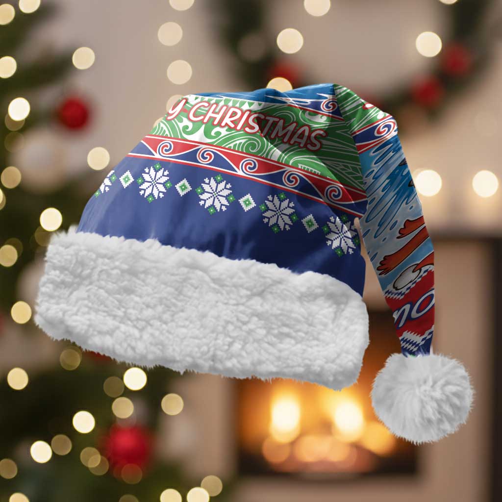 New Zealand Christmas Santa Hat Funny Jet Ride Kiwi Xmas - Aussie Hoodie