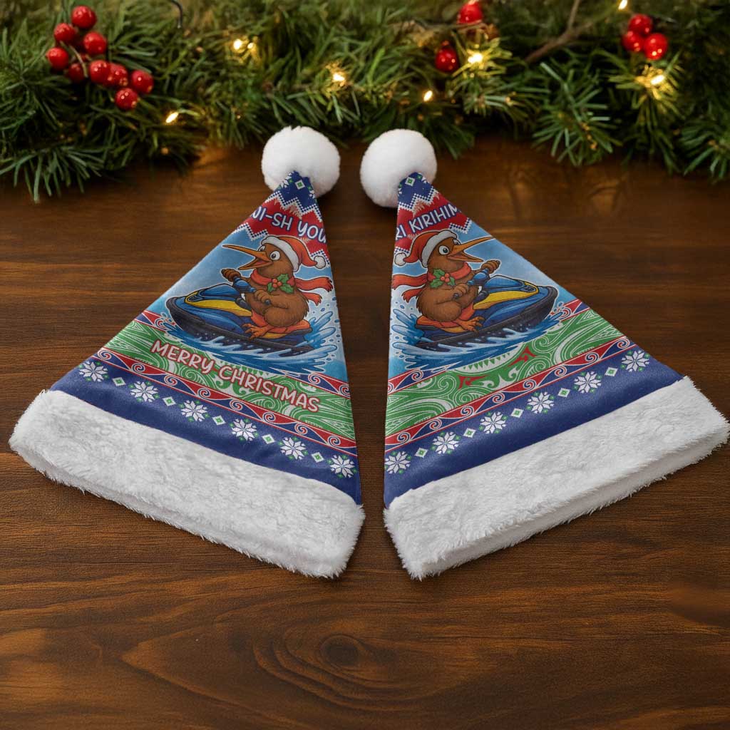 New Zealand Christmas Santa Hat Funny Jet Ride Kiwi Xmas - Aussie Hoodie