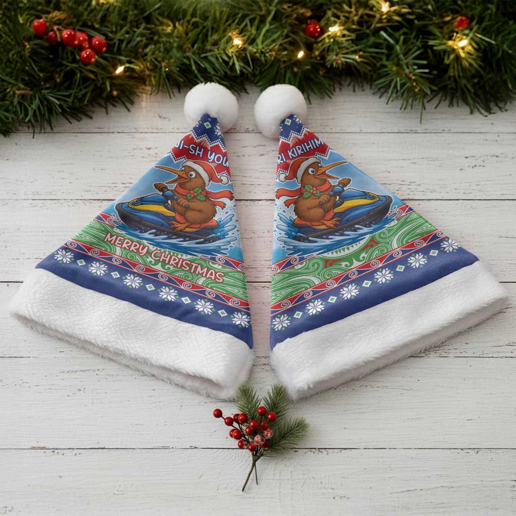 New Zealand Christmas Santa Hat Funny Jet Ride Kiwi Xmas - Aussie Hoodie