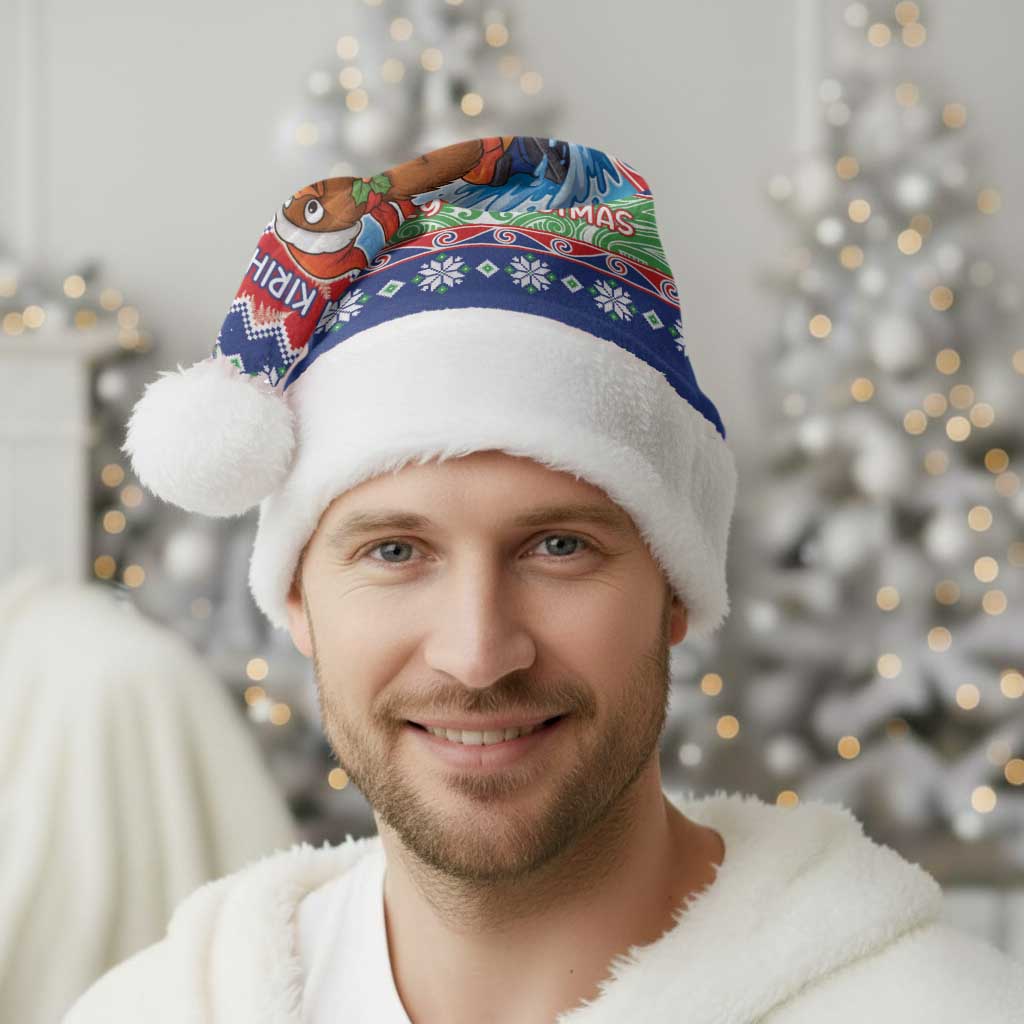 New Zealand Christmas Santa Hat Funny Jet Ride Kiwi Xmas - Aussie Hoodie