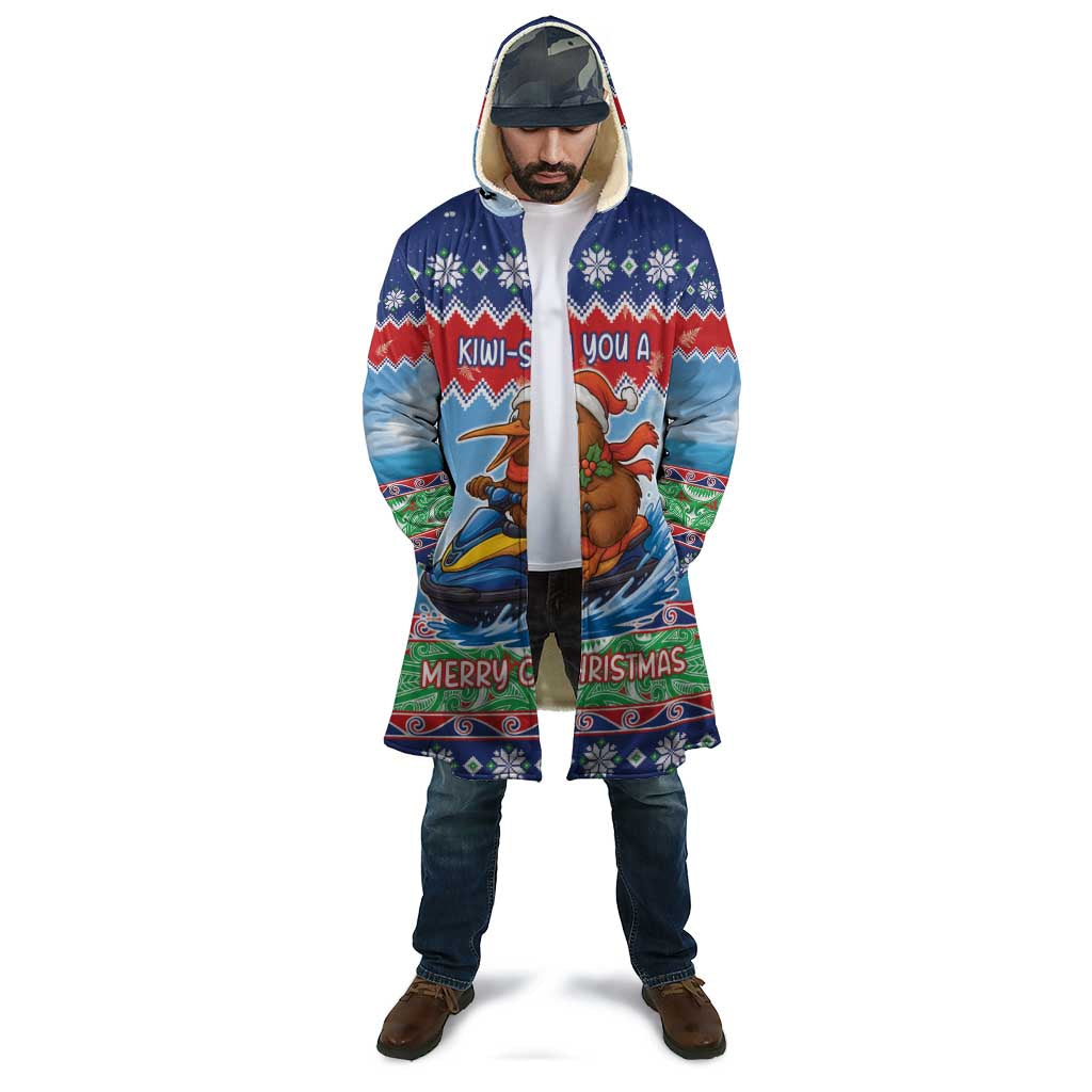 New Zealand Christmas Cloak Funny Jet Ride Kiwi Xmas - Aussie Hoodie