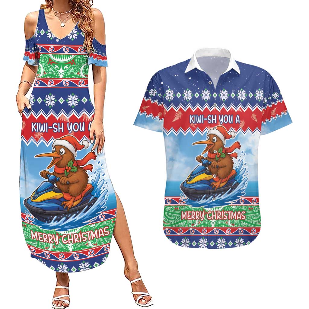 New Zealand Christmas Couples Matching Summer Maxi Dress and Hawaiian Shirt Funny Jet Ride Kiwi Xmas - Aussie Hoodie