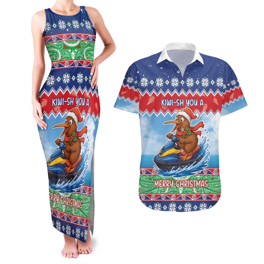 New Zealand Christmas Couples Matching Tank Maxi Dress and Hawaiian Shirt Funny Jet Ride Kiwi Xmas - Aussie Hoodie