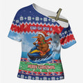 New Zealand Christmas Cross Shoulder Shirt Funny Jet Ride Kiwi Xmas - Aussie Hoodie