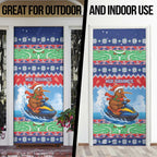 New Zealand Christmas Door Cover Funny Jet Ride Kiwi Xmas - Aussie Hoodie