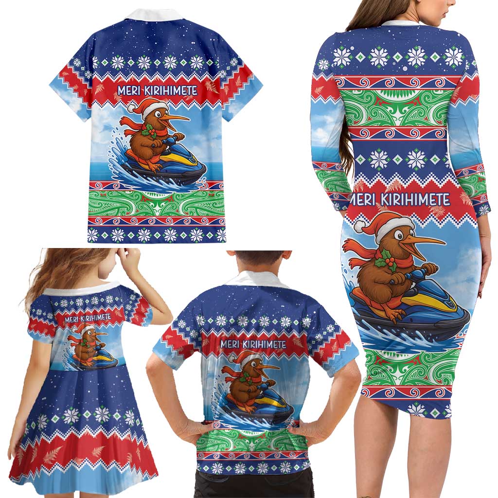 New Zealand Christmas Family Matching Long Sleeve Bodycon Dress and Hawaiian Shirt Funny Jet Ride Kiwi Xmas - Aussie Hoodie