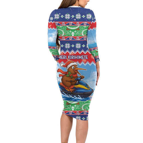 New Zealand Christmas Family Matching Long Sleeve Bodycon Dress and Hawaiian Shirt Funny Jet Ride Kiwi Xmas - Aussie Hoodie