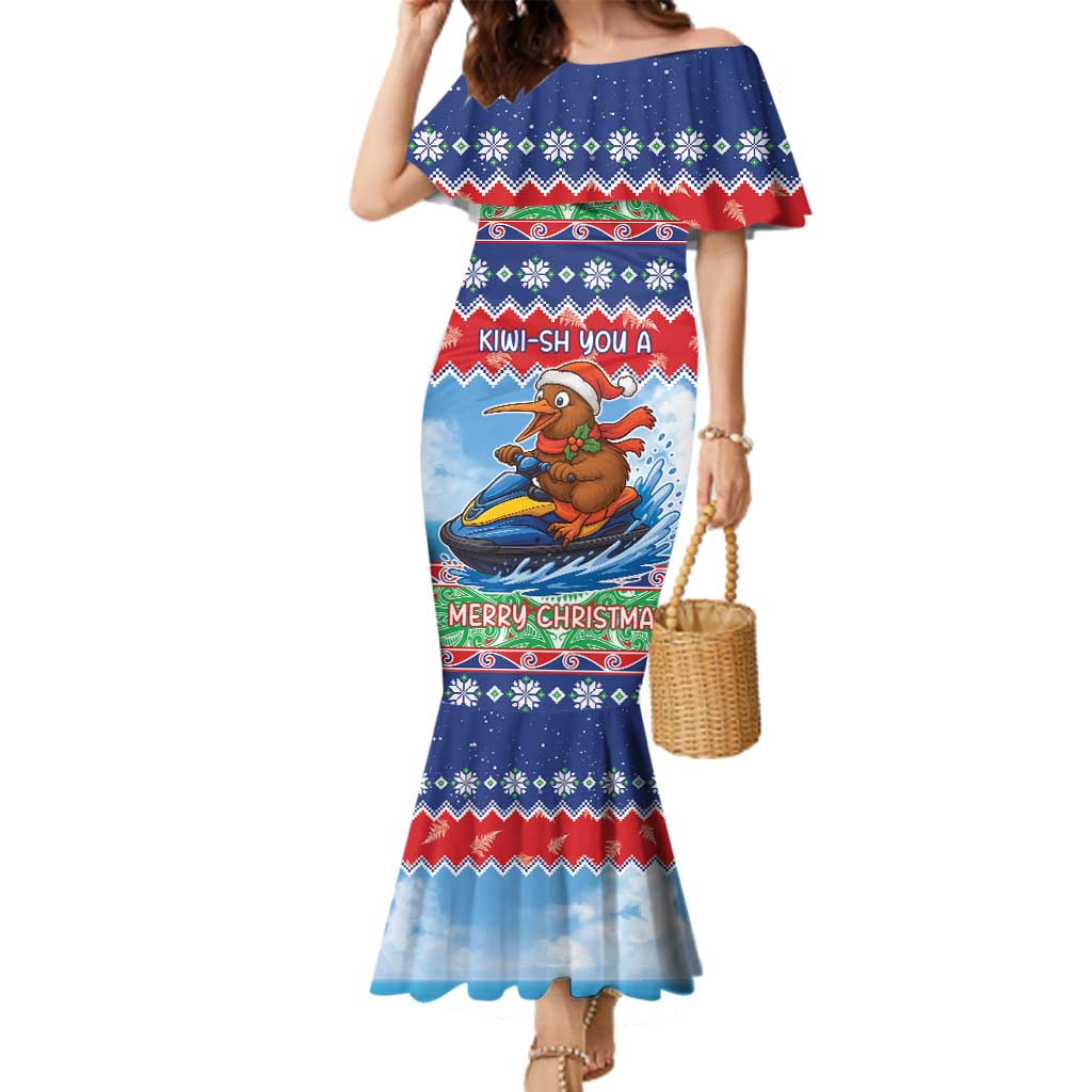 New Zealand Christmas Family Matching Mermaid Dress and Hawaiian Shirt Funny Jet Ride Kiwi Xmas - Aussie Hoodie