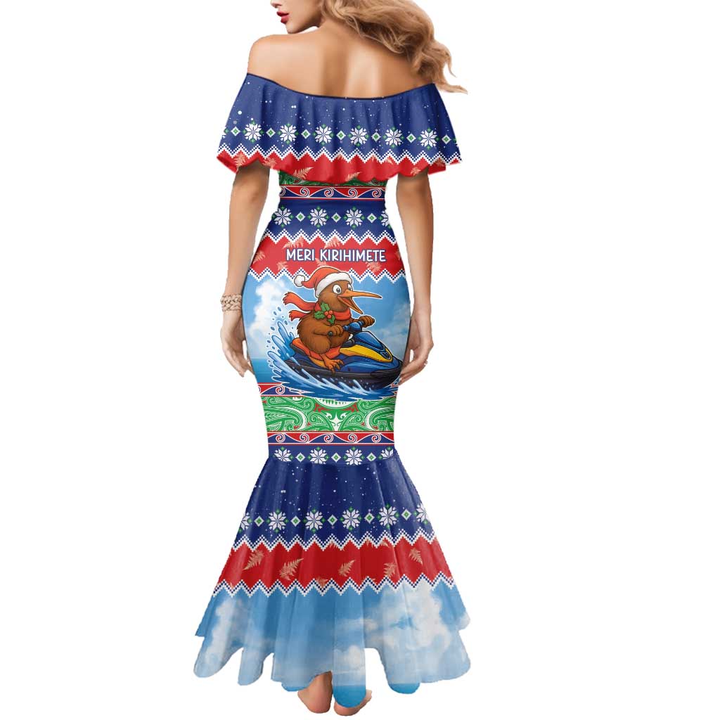 New Zealand Christmas Family Matching Mermaid Dress and Hawaiian Shirt Funny Jet Ride Kiwi Xmas - Aussie Hoodie