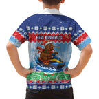 New Zealand Christmas Family Matching Off The Shoulder Long Sleeve Dress and Hawaiian Shirt Funny Jet Ride Kiwi Xmas - Aussie Hoodie