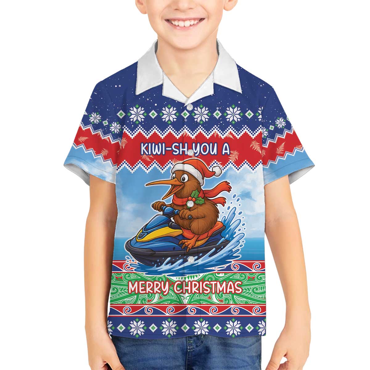 New Zealand Christmas Family Matching Off The Shoulder Long Sleeve Dress and Hawaiian Shirt Funny Jet Ride Kiwi Xmas - Aussie Hoodie