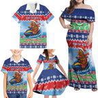 New Zealand Christmas Family Matching Off Shoulder Maxi Dress and Hawaiian Shirt Funny Jet Ride Kiwi Xmas - Aussie Hoodie