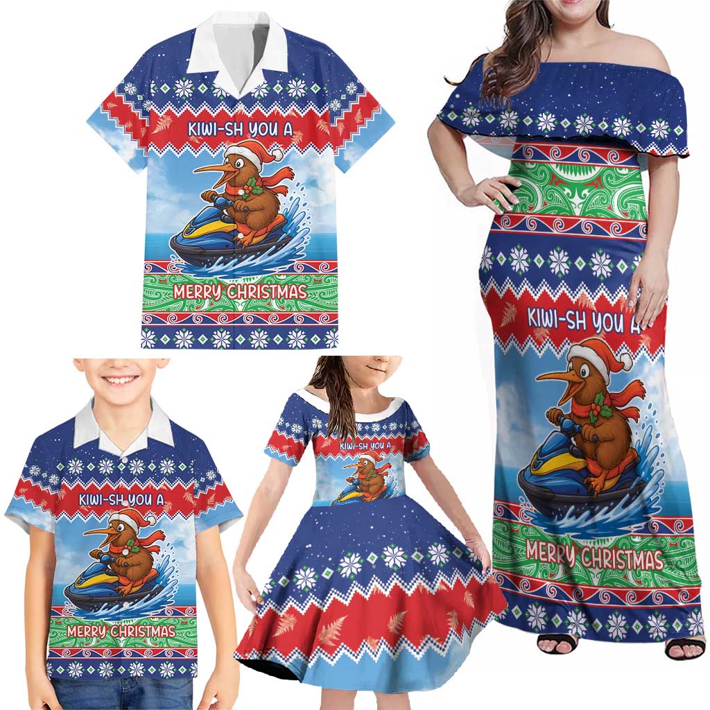 New Zealand Christmas Family Matching Off Shoulder Maxi Dress and Hawaiian Shirt Funny Jet Ride Kiwi Xmas - Aussie Hoodie