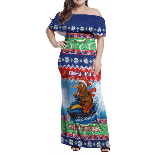 New Zealand Christmas Family Matching Off Shoulder Maxi Dress and Hawaiian Shirt Funny Jet Ride Kiwi Xmas - Aussie Hoodie