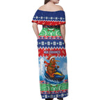 New Zealand Christmas Family Matching Off Shoulder Maxi Dress and Hawaiian Shirt Funny Jet Ride Kiwi Xmas - Aussie Hoodie