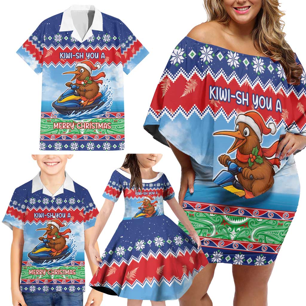New Zealand Christmas Family Matching Off Shoulder Short Dress and Hawaiian Shirt Funny Jet Ride Kiwi Xmas - Aussie Hoodie