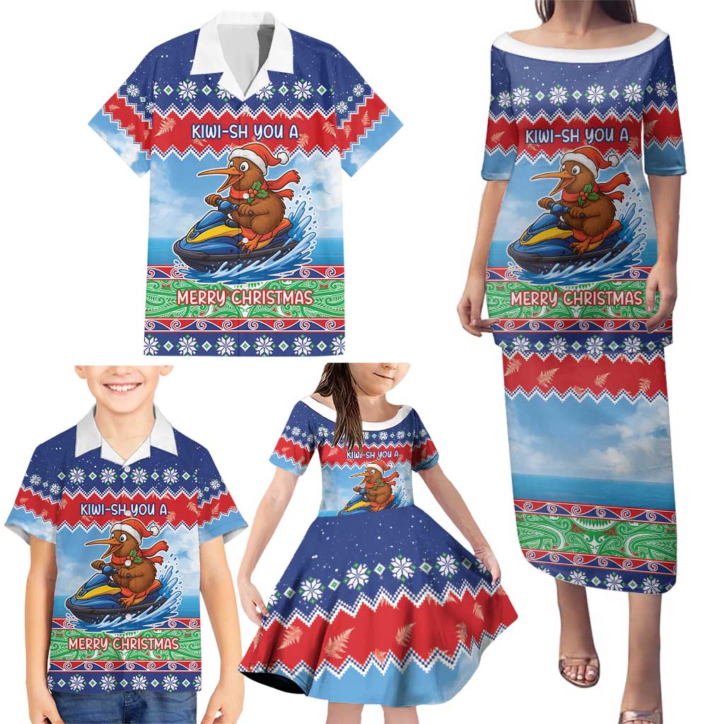 New Zealand Christmas Family Matching Puletasi and Hawaiian Shirt Funny Jet Ride Kiwi Xmas - Aussie Hoodie