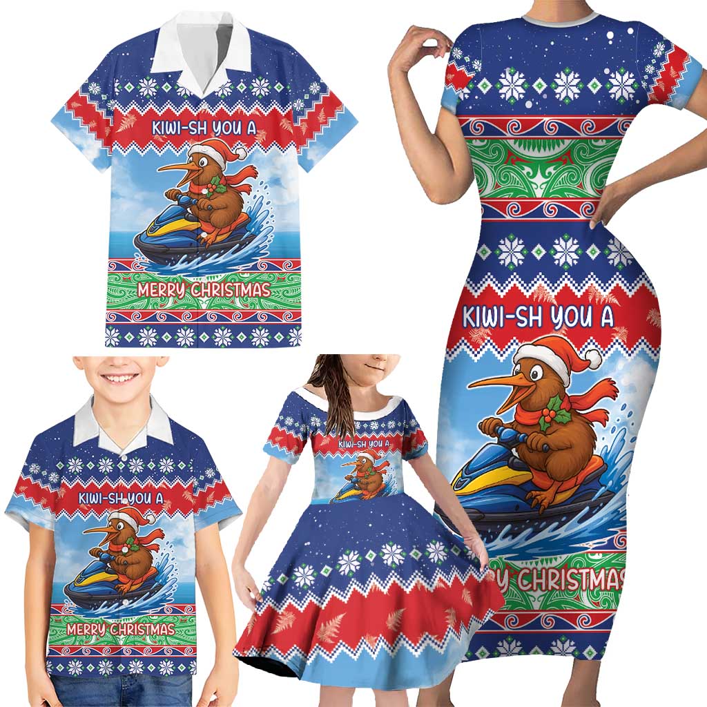 New Zealand Christmas Family Matching Short Sleeve Bodycon Dress and Hawaiian Shirt Funny Jet Ride Kiwi Xmas - Aussie Hoodie