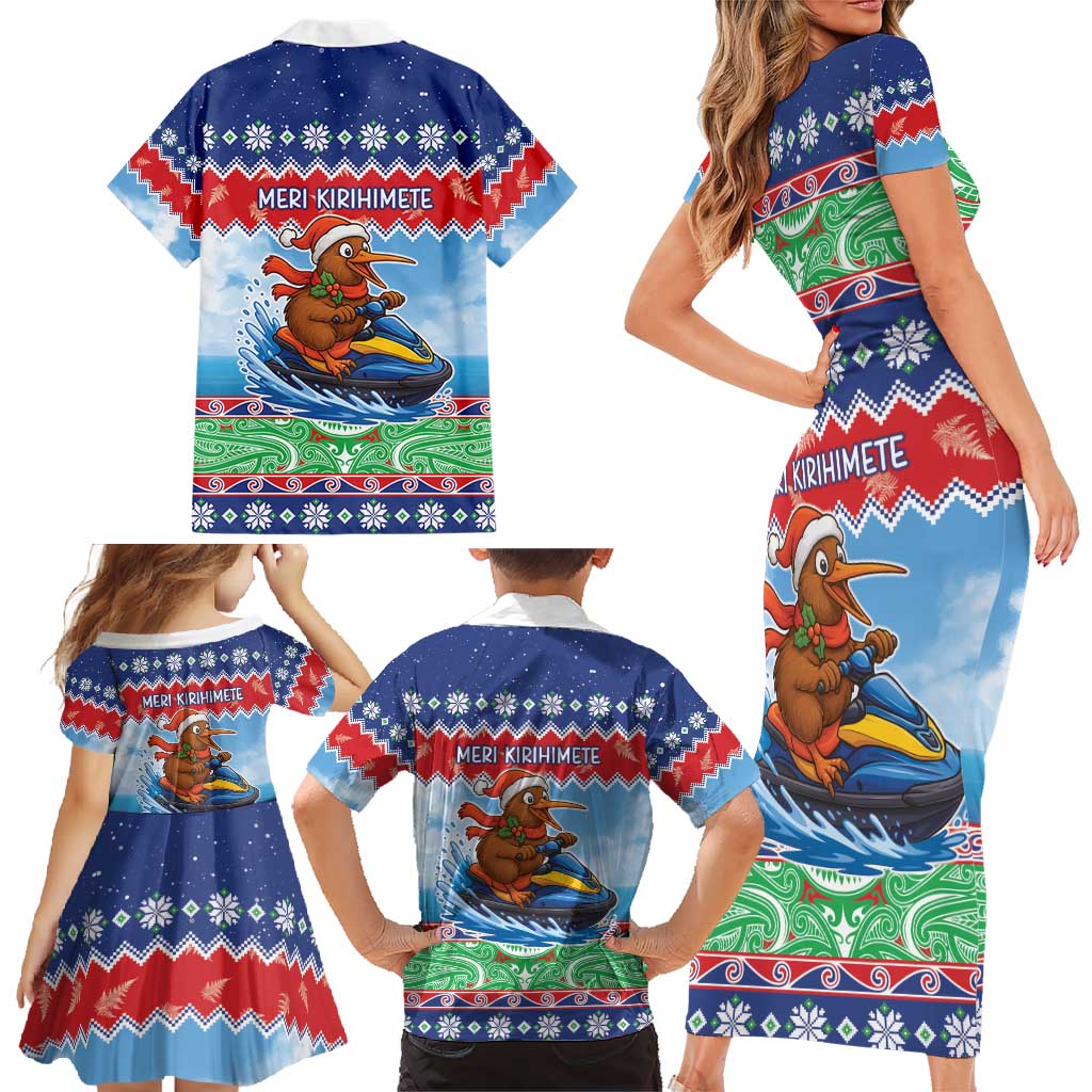 New Zealand Christmas Family Matching Short Sleeve Bodycon Dress and Hawaiian Shirt Funny Jet Ride Kiwi Xmas - Aussie Hoodie