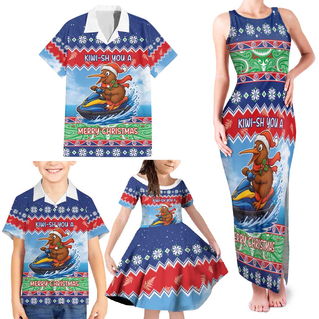 New Zealand Christmas Family Matching Tank Maxi Dress and Hawaiian Shirt Funny Jet Ride Kiwi Xmas - Aussie Hoodie