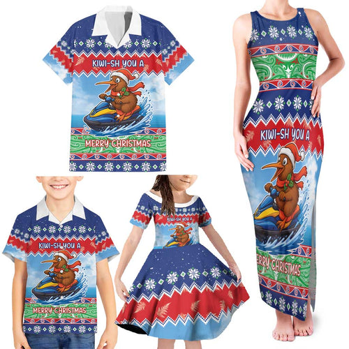 New Zealand Christmas Family Matching Tank Maxi Dress and Hawaiian Shirt Funny Jet Ride Kiwi Xmas - Aussie Hoodie