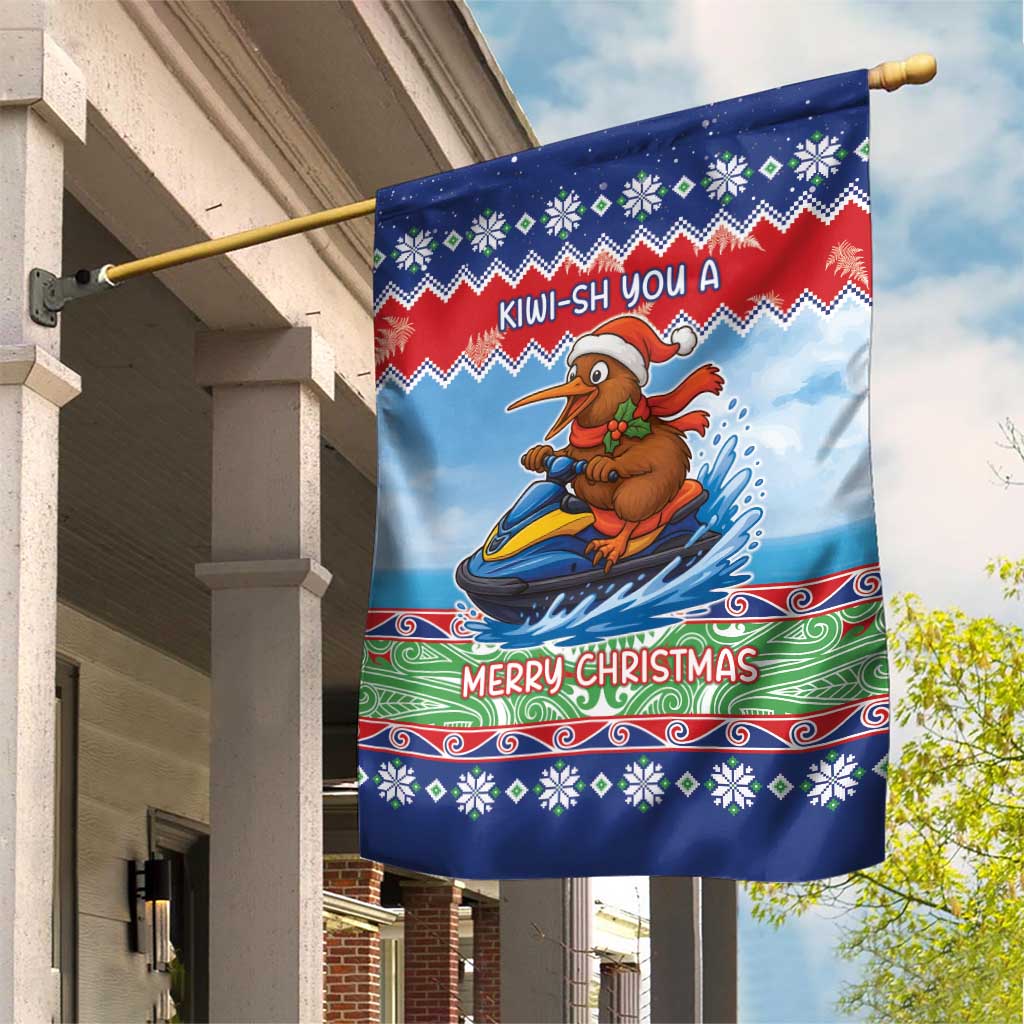 New Zealand Christmas Garden Flag Funny Jet Ride Kiwi Xmas - Aussie Hoodie