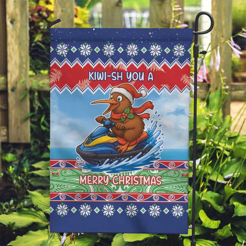 New Zealand Christmas Garden Flag Funny Jet Ride Kiwi Xmas - Aussie Hoodie