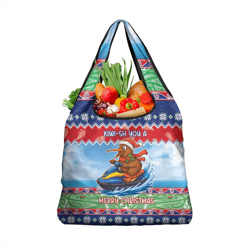 New Zealand Christmas Grocery Bag Funny Jet Ride Kiwi Xmas - Aussie Hoodie