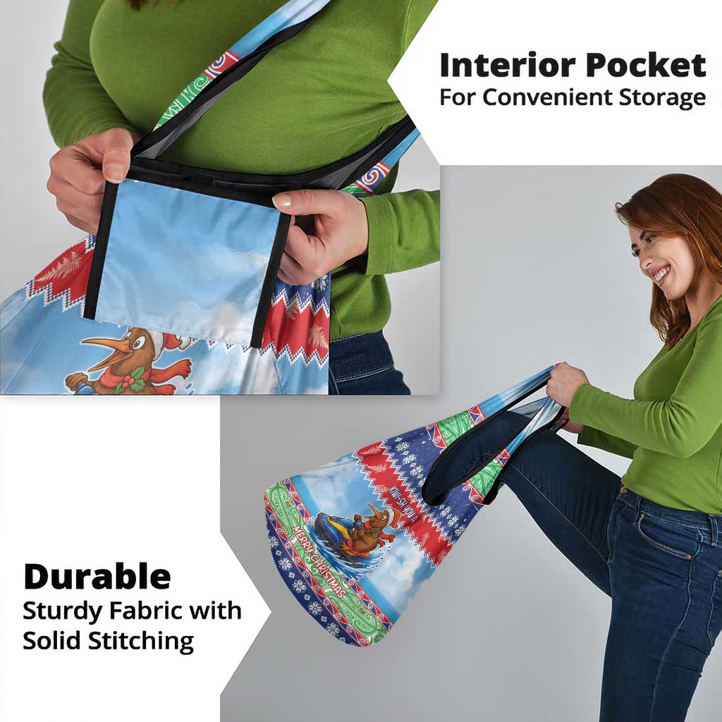 New Zealand Christmas Grocery Bag Funny Jet Ride Kiwi Xmas - Aussie Hoodie