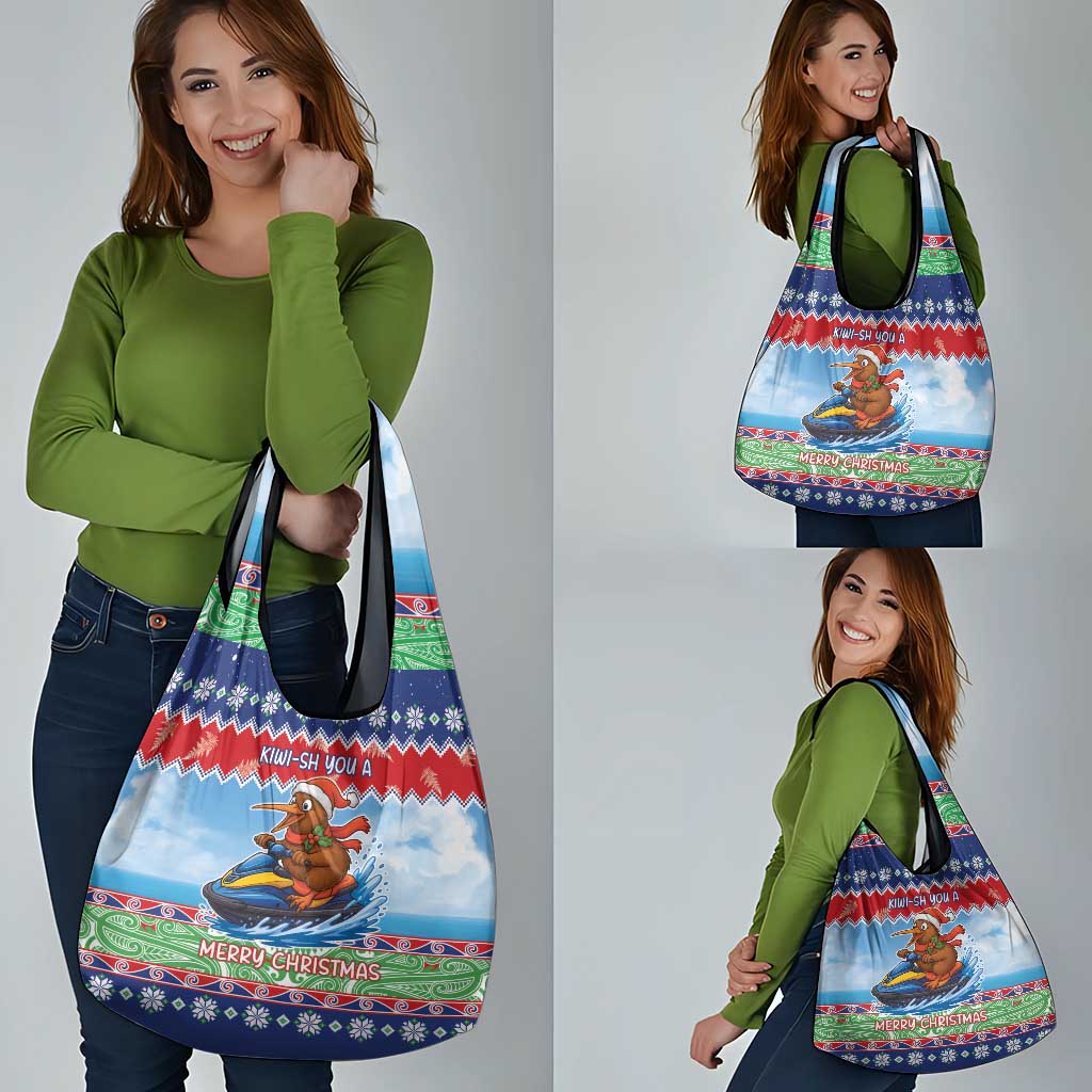 New Zealand Christmas Grocery Bag Funny Jet Ride Kiwi Xmas - Aussie Hoodie