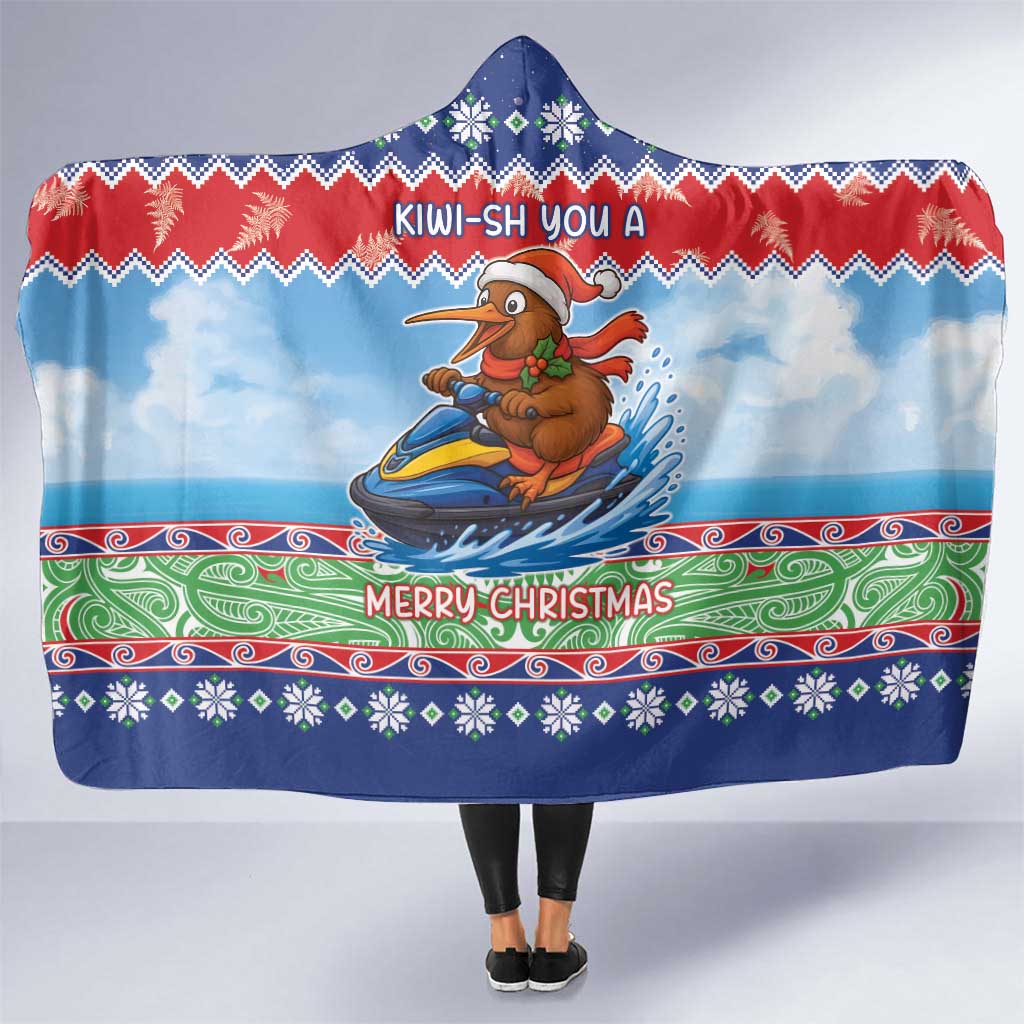 New Zealand Christmas Hooded Blanket Funny Jet Ride Kiwi Xmas - Aussie Hoodie