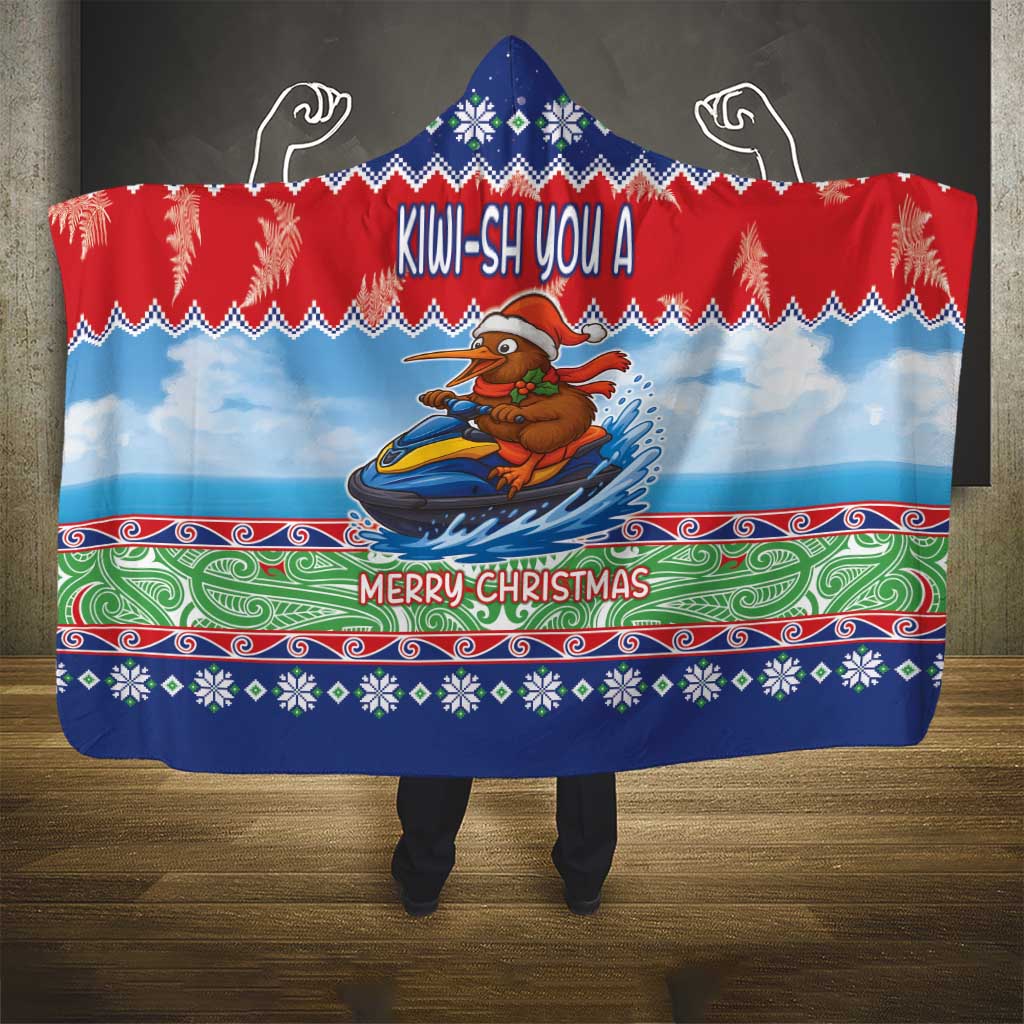 New Zealand Christmas Hooded Blanket Funny Jet Ride Kiwi Xmas - Aussie Hoodie