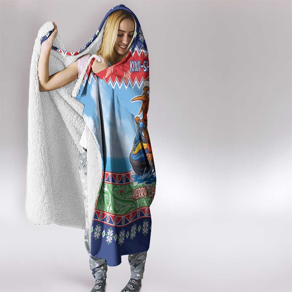 New Zealand Christmas Hooded Blanket Funny Jet Ride Kiwi Xmas - Aussie Hoodie