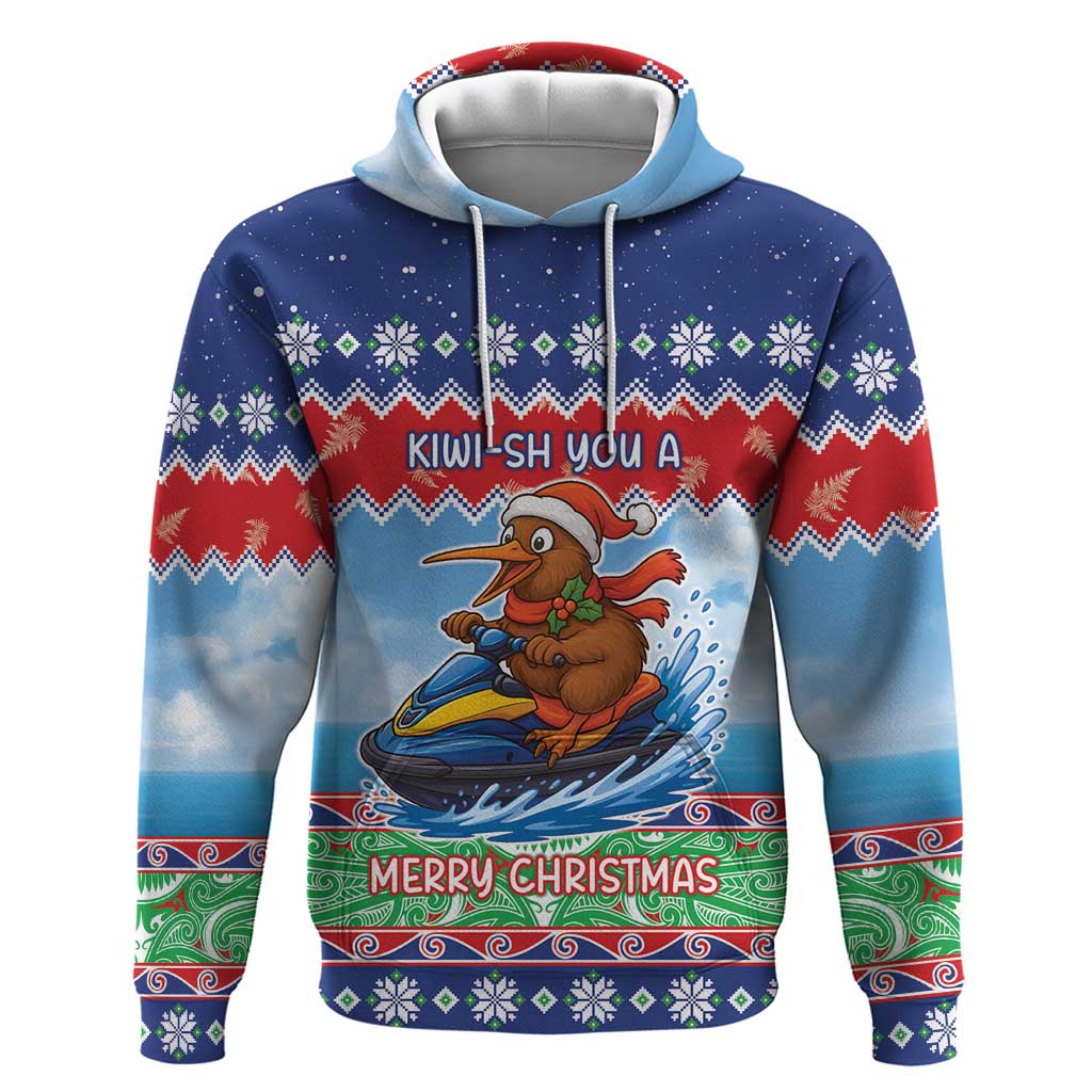New Zealand Christmas Hoodie Funny Jet Ride Kiwi Xmas - Aussie Hoodie