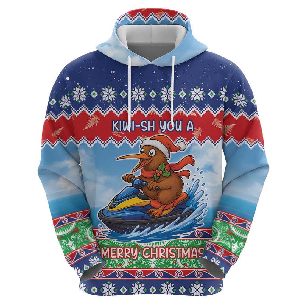 New Zealand Christmas Hoodie Funny Jet Ride Kiwi Xmas - Aussie Hoodie