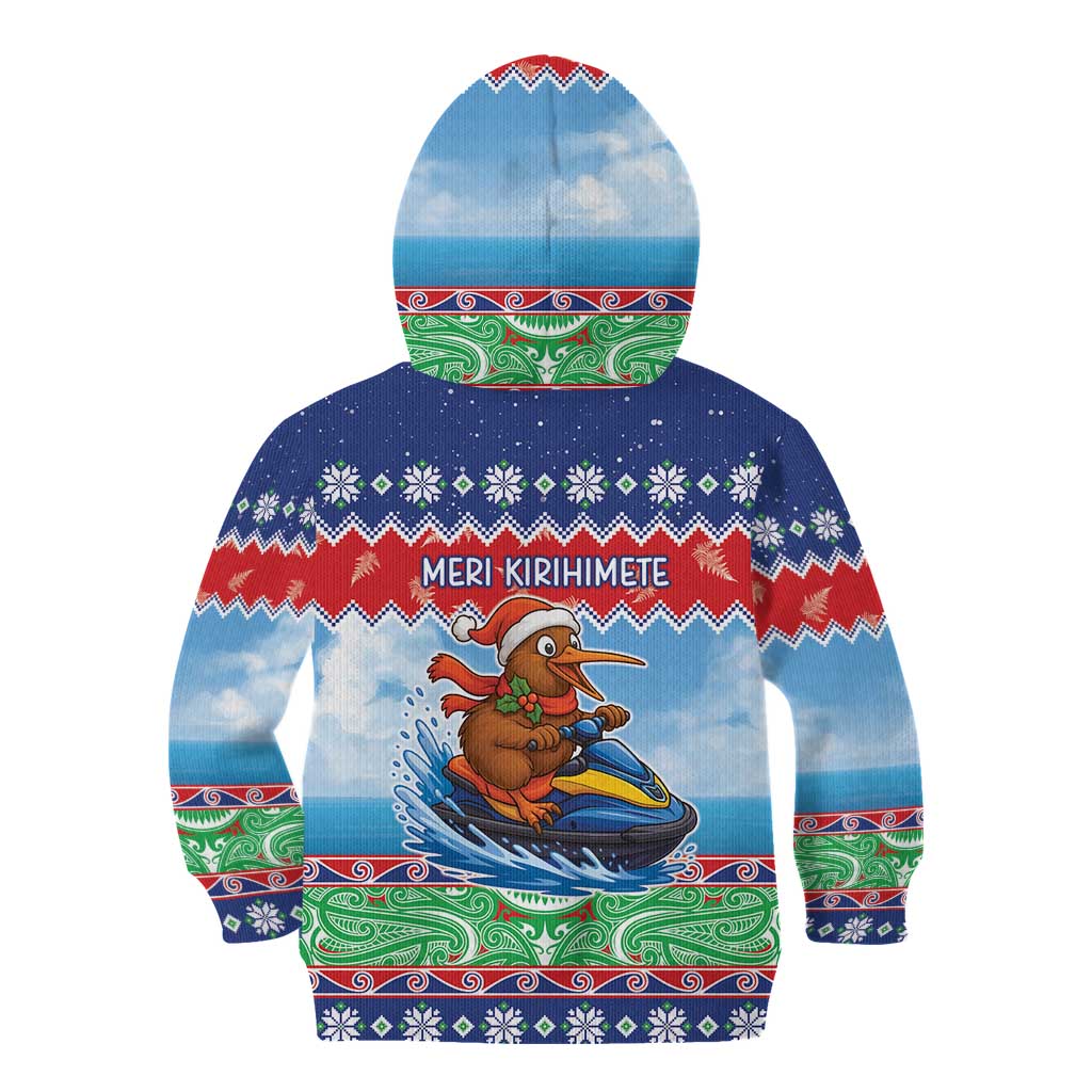 New Zealand Christmas Kid Hoodie Funny Jet Ride Kiwi Xmas - Aussie Hoodie