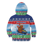 New Zealand Christmas Kid Hoodie Funny Jet Ride Kiwi Xmas - Aussie Hoodie
