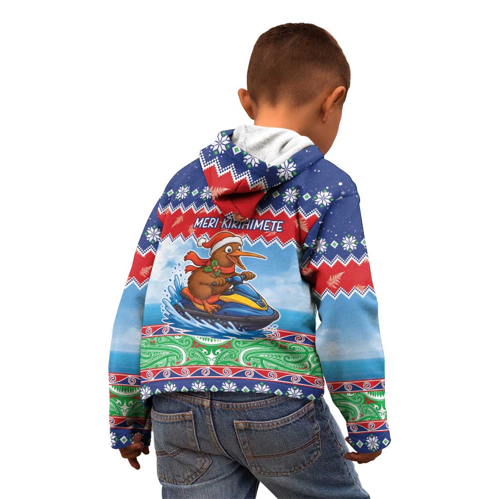 New Zealand Christmas Kid Hoodie Funny Jet Ride Kiwi Xmas - Aussie Hoodie