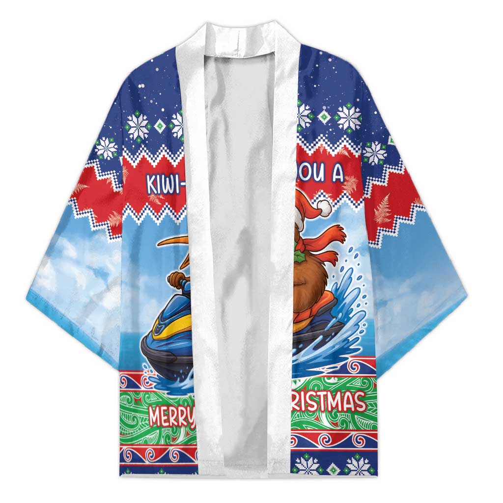 New Zealand Christmas Kimono Funny Jet Ride Kiwi Xmas - Aussie Hoodie