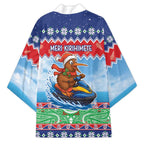 New Zealand Christmas Kimono Funny Jet Ride Kiwi Xmas - Aussie Hoodie