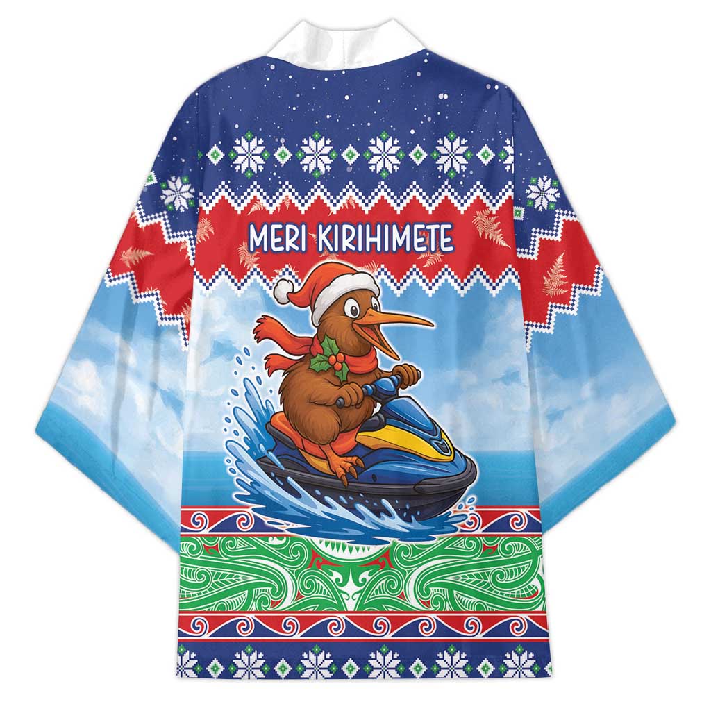 New Zealand Christmas Kimono Funny Jet Ride Kiwi Xmas - Aussie Hoodie