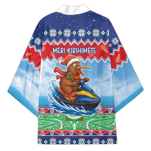 New Zealand Christmas Kimono Funny Jet Ride Kiwi Xmas - Aussie Hoodie